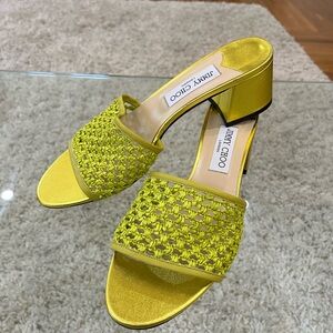 Jimmy Choo Lime Slides - Size 40